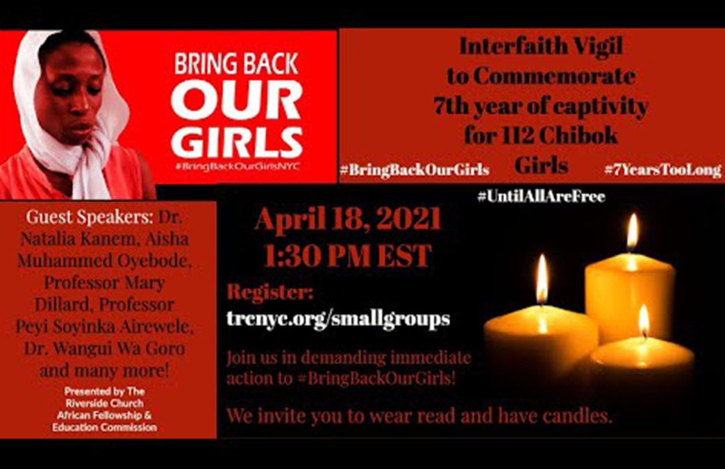 Interfaith Vigil to Commemorate 7th year of captivity for 112 Chibok Gir…
